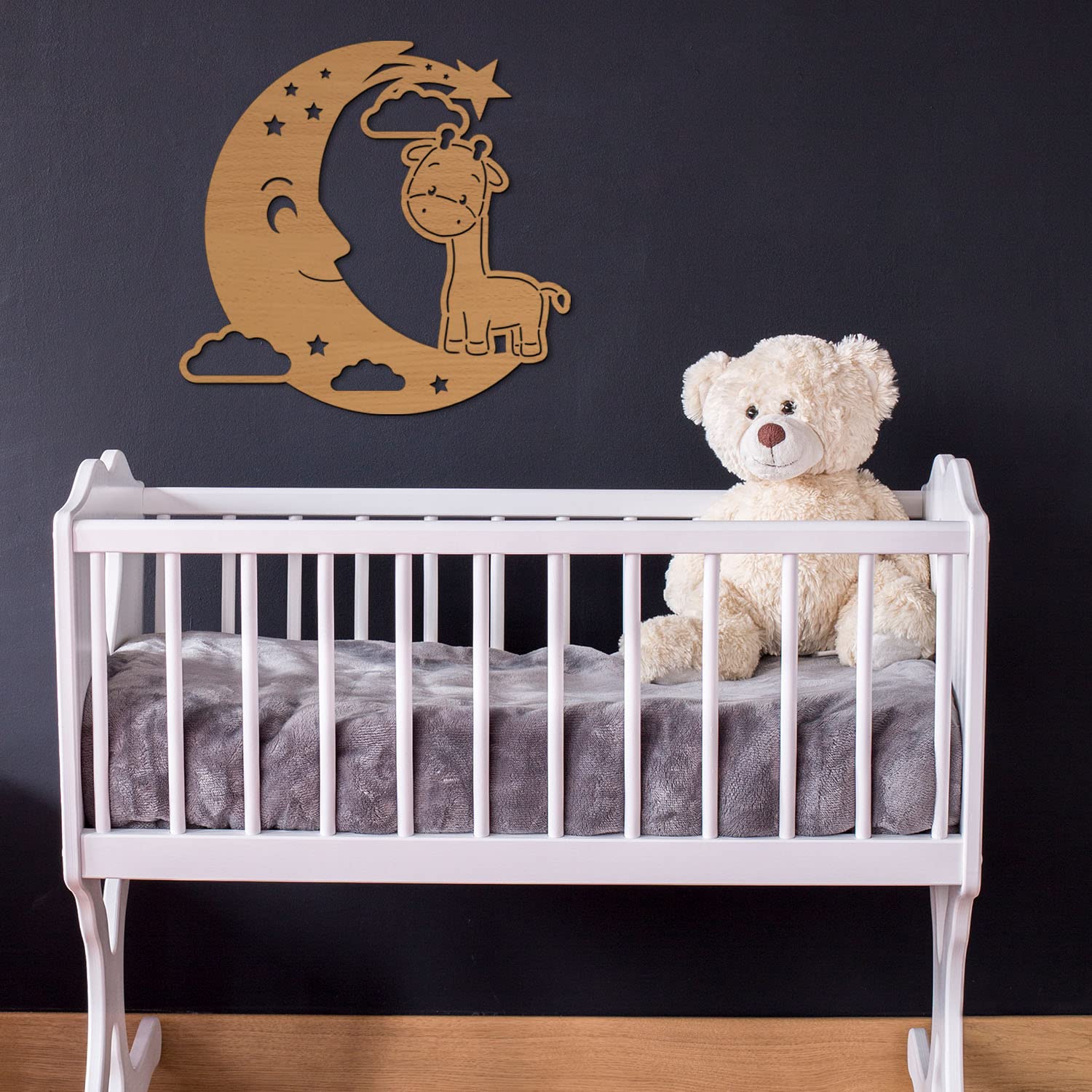 Настенная лампа Moon Giraffe I Ночник Snooze Light Детская комната Дети Девочки Мальчики I МДФ Дерево Питание от батареек, фото №4