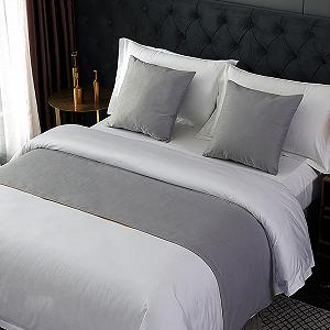 Покривало на ліжко HLASMSPE Однотонне Сірий, 50x210 см, для ліжка 1,5 м - Фото 1