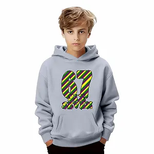 Пуловер 67 Kinder Толстовка с капюшоном и карнавальным узором, мягкий флисовый пуловер с карманами synthetic.ua - Фото 1