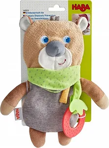 Іграшка HABA Explorer Ведмідь М'яка для Немовлят з Гризунком - Фото 1