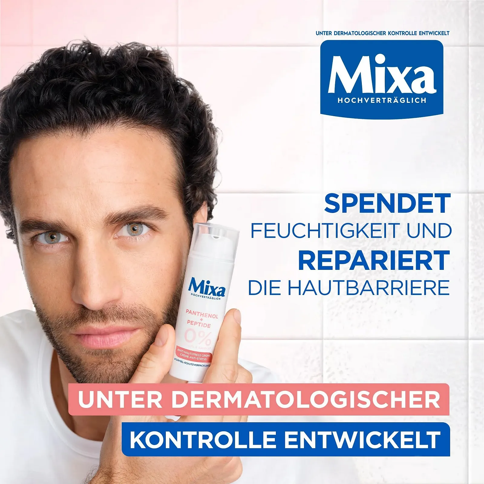 Крем для обличчя Mixa Anti-Skin Stress зволожувальний та регенерувальний з пантенолом та пептидами 50 мл, фото №4