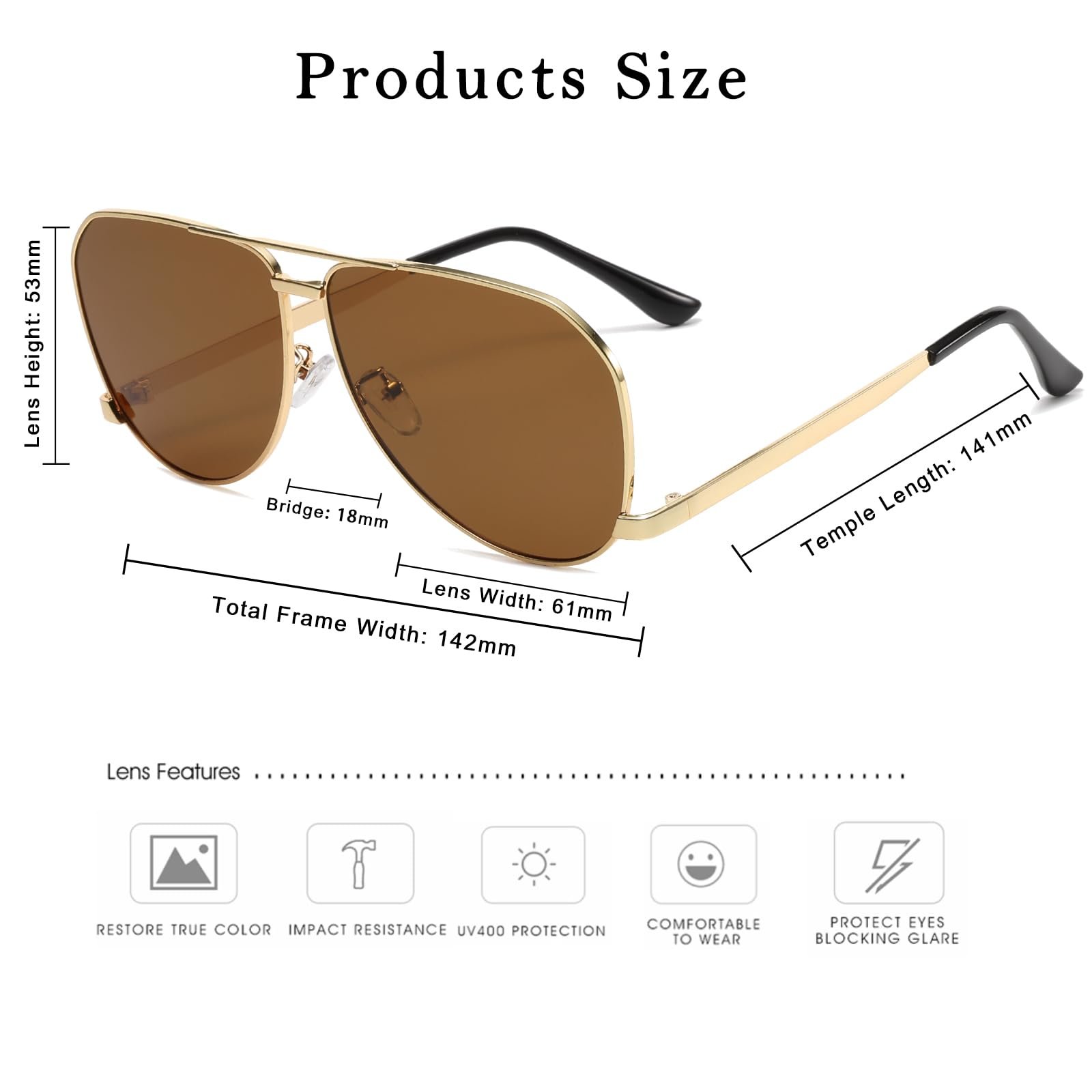 Сонцезахисні окуляри Авіатори Long Keeper Ретро для чоловіків та жінок 70-х 90-х Плоскі, фото №3