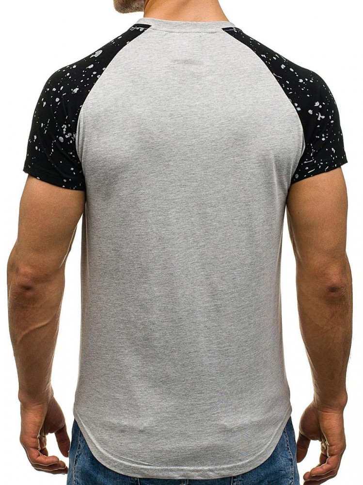 Футболка мужская удлиненная серая J Style, фото №3