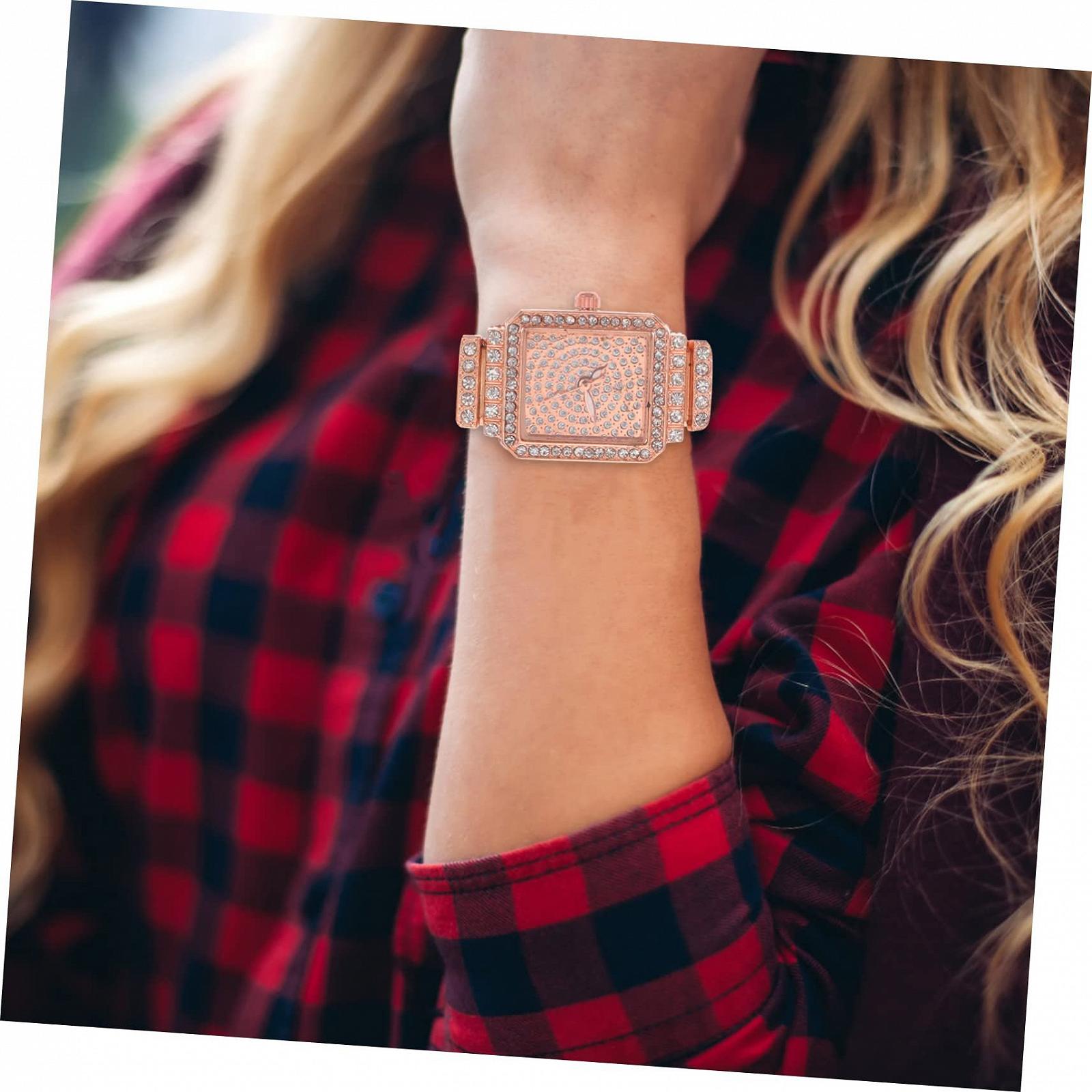 Часы VALICLUD Модные часы Мужские часы Украшения для свадебных церемоний Женские часы Дамские часы Свадебное украшение Женские часы Модные часы со стразами Металл Розовое Золото, Розовое Золото, фото №4