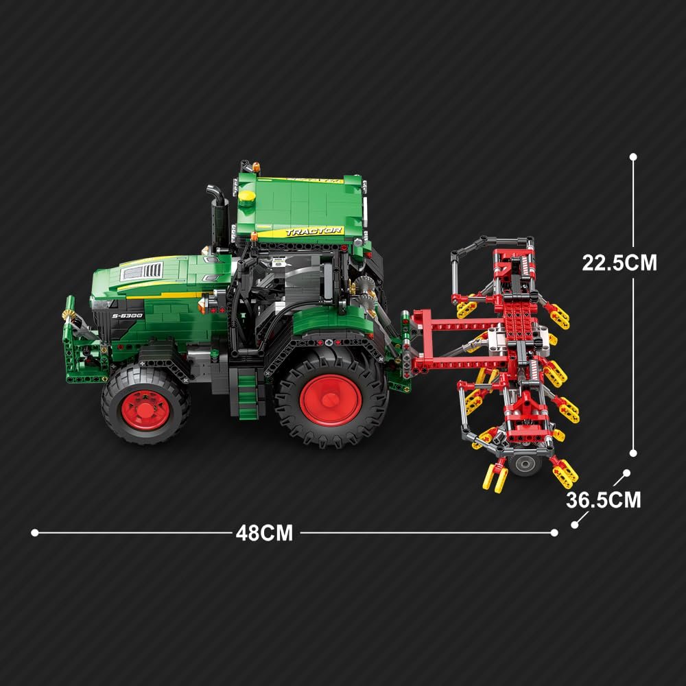 Блоки Reobrix 22015 Technik Agricultural Tractor 6130R для модели классического фермерского трактора, 1828 части, фото №8