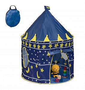Игровой шатер Relaxdays Луна и Звезды HD 135 x 100 см Синий/Желтый - Фото 1