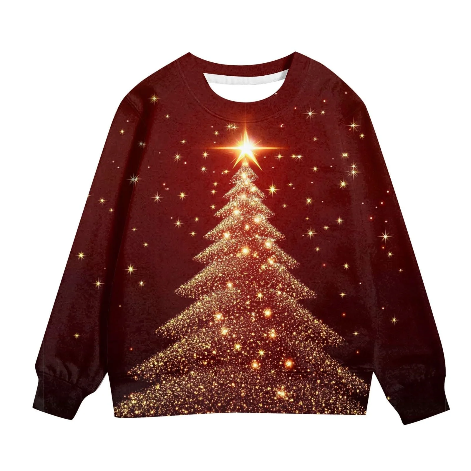 Різдвяний пуловер для дітей з принтом, круглий виріз, довгі рукава, фото №2