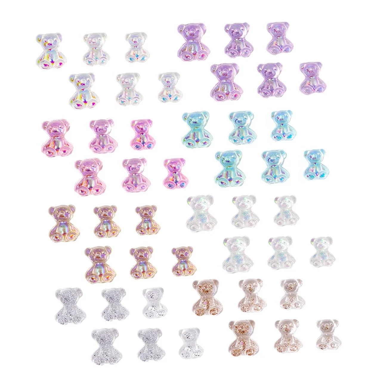 Декор для маникюра Мишка PLAFOPE Смола Блестки 100 шт, фото №1