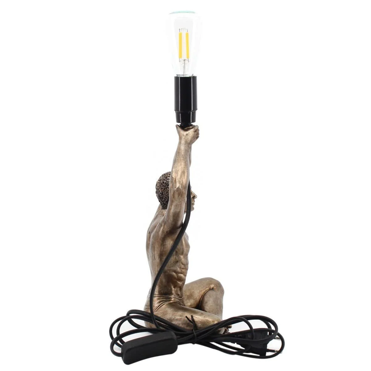 Настільна лампа Decorative Naked Man Yoga Resin Bronze Effect 30 см Бронза, фото №3