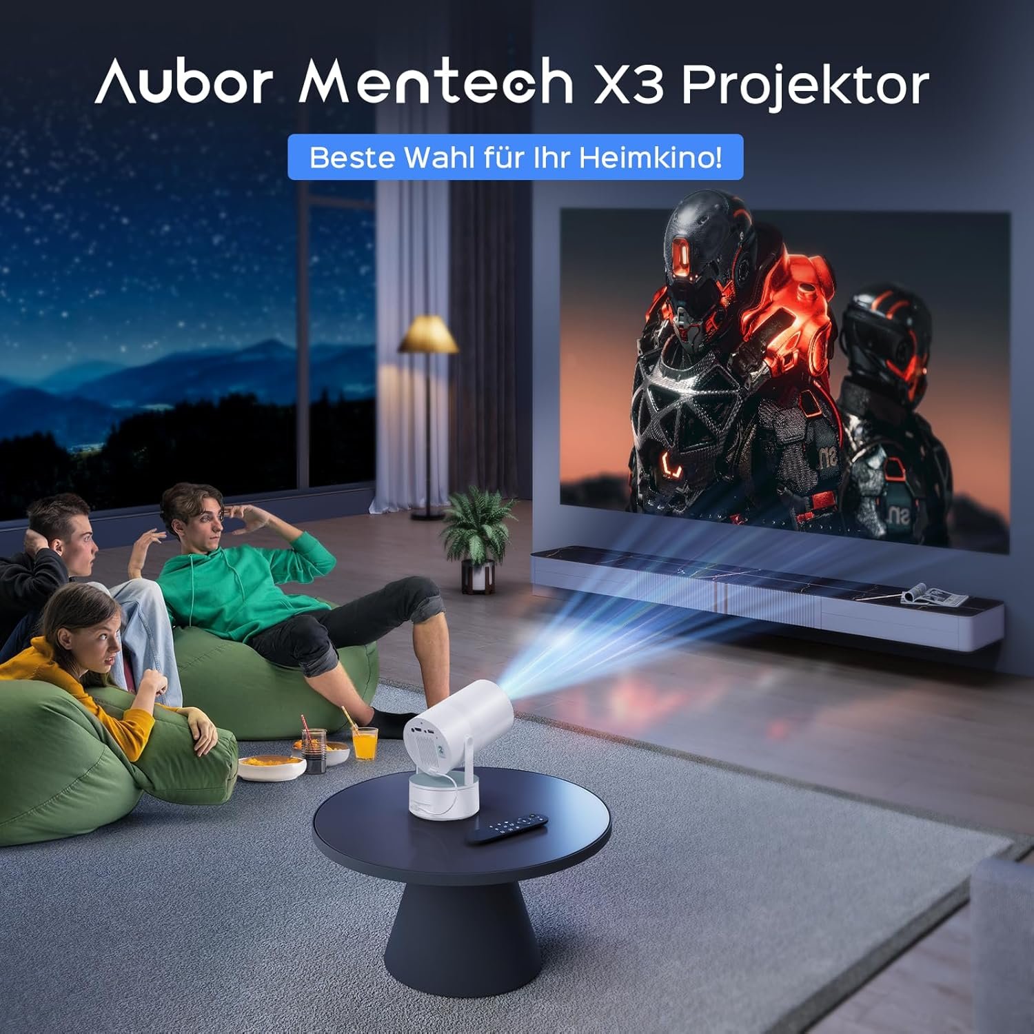 Проектор AUBOR MENTECH X3 4K Wi-Fi Bluetooth Android 11, фото №6