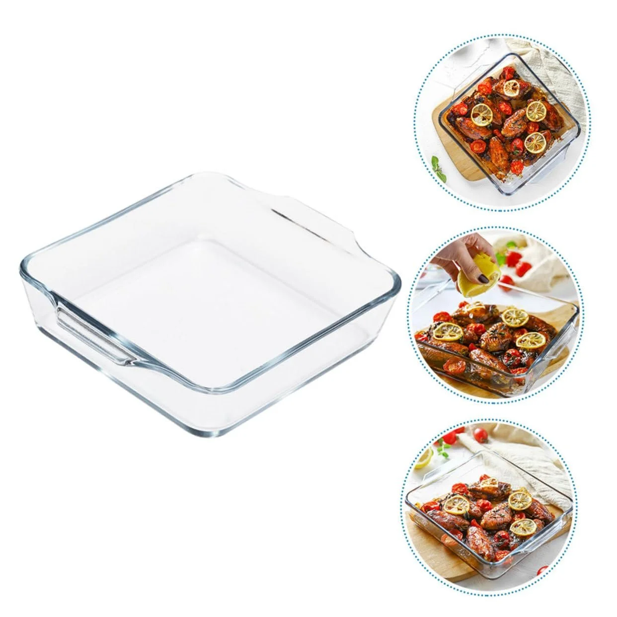 Форма для запекания стеклянная термостойкая с двойными ручками овальная, фото №6