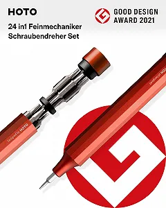 Набір прецизійних викруток HOTO 24 в 1 12 см x 1,66 см магнітний червоний synthetic.ua - Фото 1