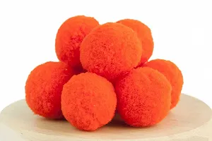 Помпоны для рукоделия Лентомания бархатные 30 мм Orange 12 10 шт (POM30-12) - Фото 1