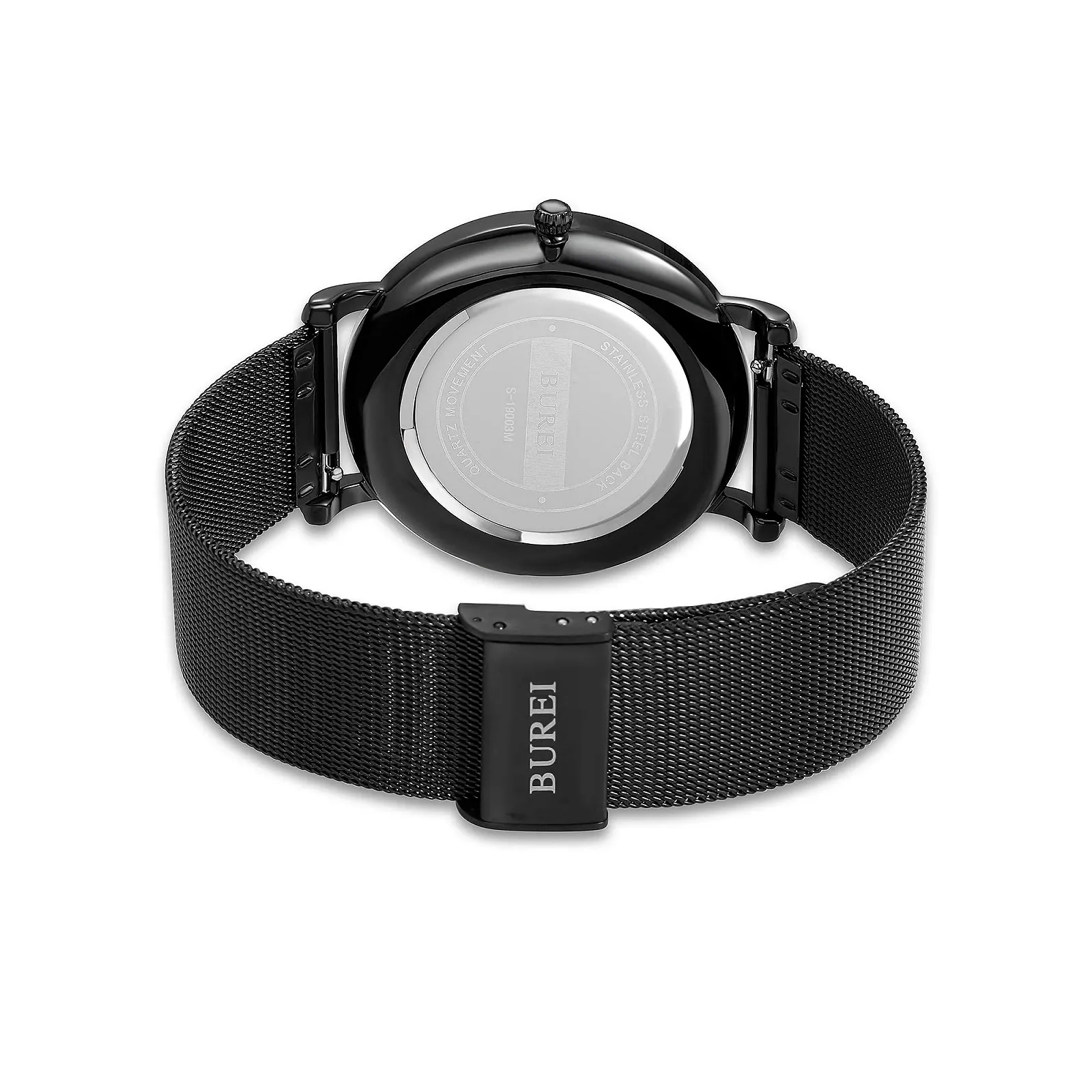 Часы Сверхтонкие BUREI Мужские Черные Аналоговые С Датой Японский Кварцевый Механизм, фото №7 Часы Сверхтонкие BUREI Мужские Черные Аналоговые С Датой Японский Кварцевый Механизм, фото №7