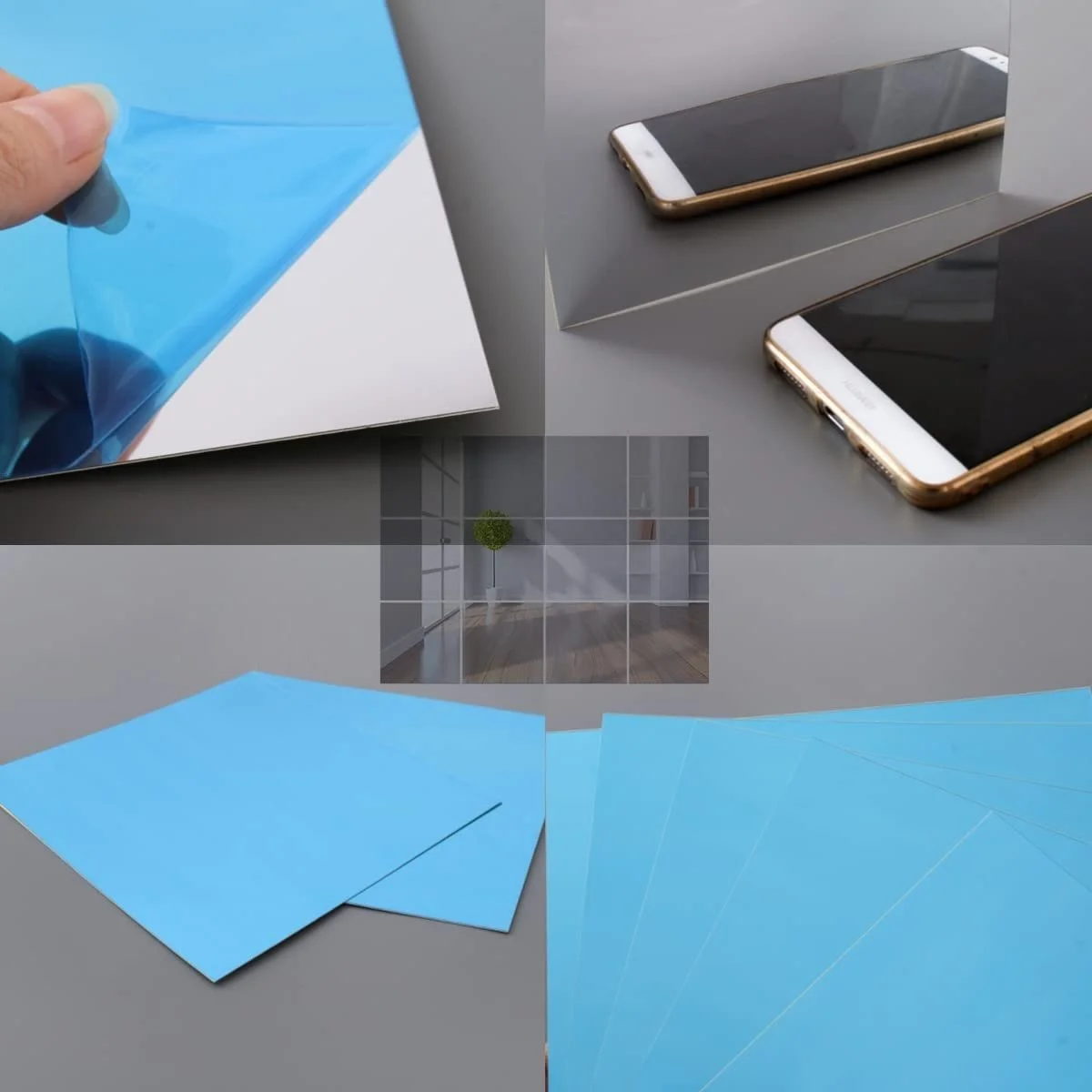 Наклейки на стіну Квадратні дзеркальні 15 см x 15 см 24 шт. 3D мозаїка DIY декор, фото №7 Наклейки на стіну Квадратні дзеркальні 15 см x 15 см 24 шт. 3D мозаїка DIY декор, фото №7