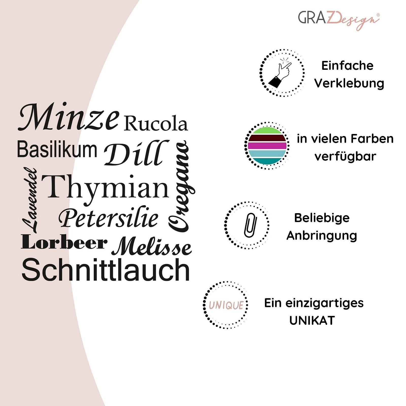 Настінне тату GRAZDesign Кухонні трави Самоклейне 50 x 50 см 070 Чорний, фото №5