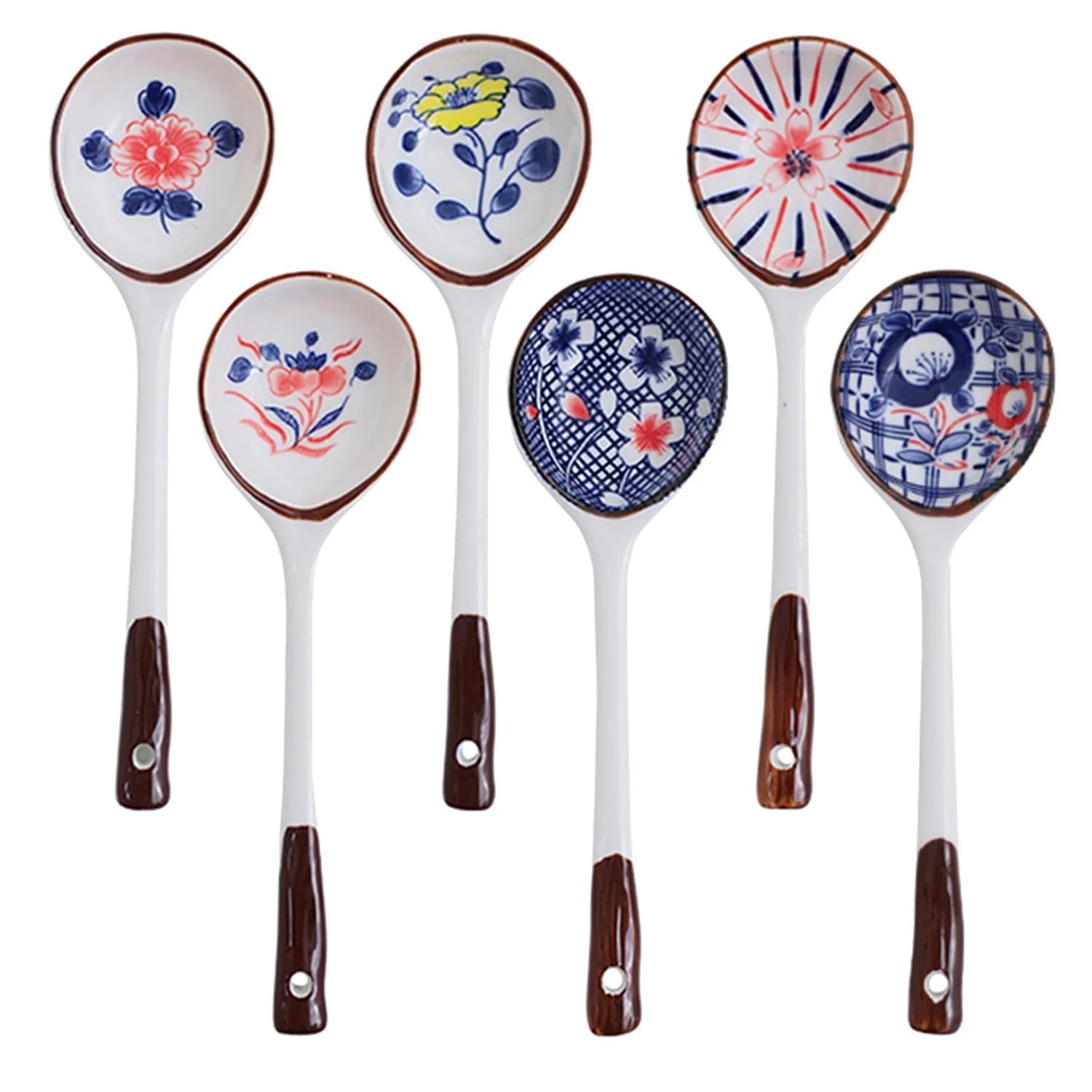 Набір супових ложок (6 шт.) Керамічна азіатська, фото №1