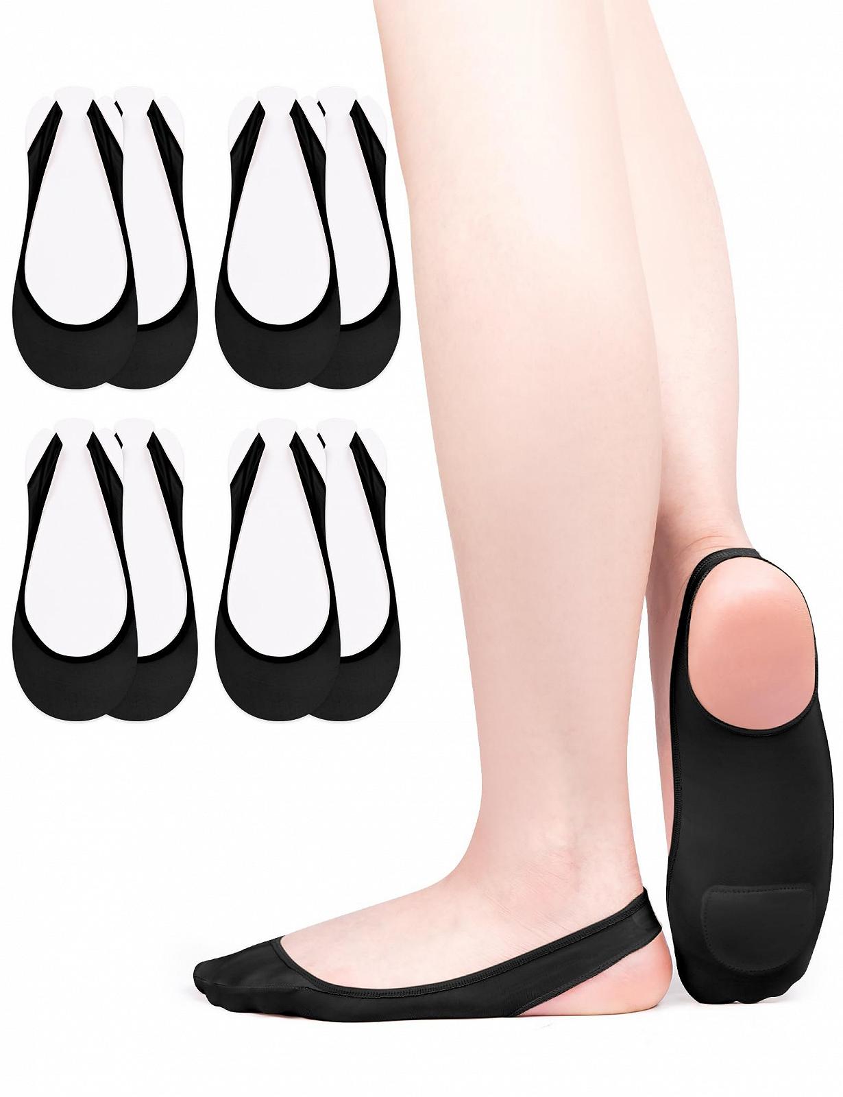 Носки Becellen, без следа, для балеток, с подкладкой для стопы, дышащие, полуноски для босоножек, 4 пары, фото №1