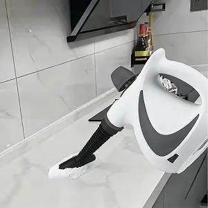 Пароочисник-швабра ручний електричний з 12 аксесуарами для підлоги, килимів та меблів synthetic.ua - Фото 1