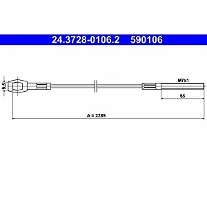 Трос зчеплення ATE 24.3728-0106.2 для VAG - Фото 1