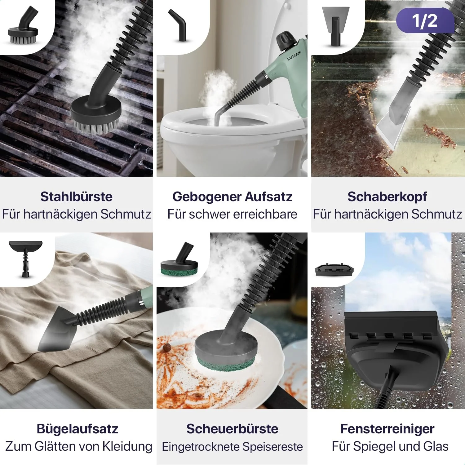 Пароочисник LUMAN C3 16-в-1 1050 Вт 450 мл, фото №6 Пароочисник LUMAN C3 16-в-1 1050 Вт 450 мл, фото №6