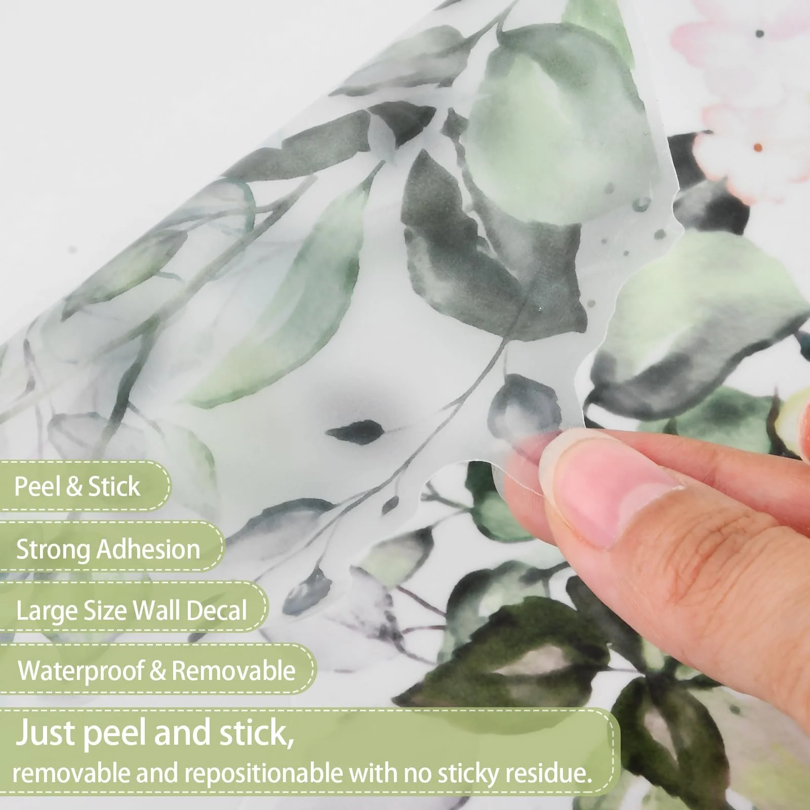 Наклейка на стіну Green Leaves & Hanging Vine 30 x 90 см, фото №3