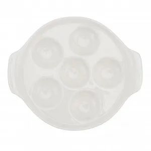 Форма для запекания улиток керамическая с отверстиями термостойкая для посудомоечной машины с нескользящими углублениями Белая - Фото 1