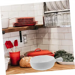 Миска для запікання GALPADA Керамічна Мікрохвильова піч Духовка Нековзне дно Штабельована synthetic.ua - Фото 1