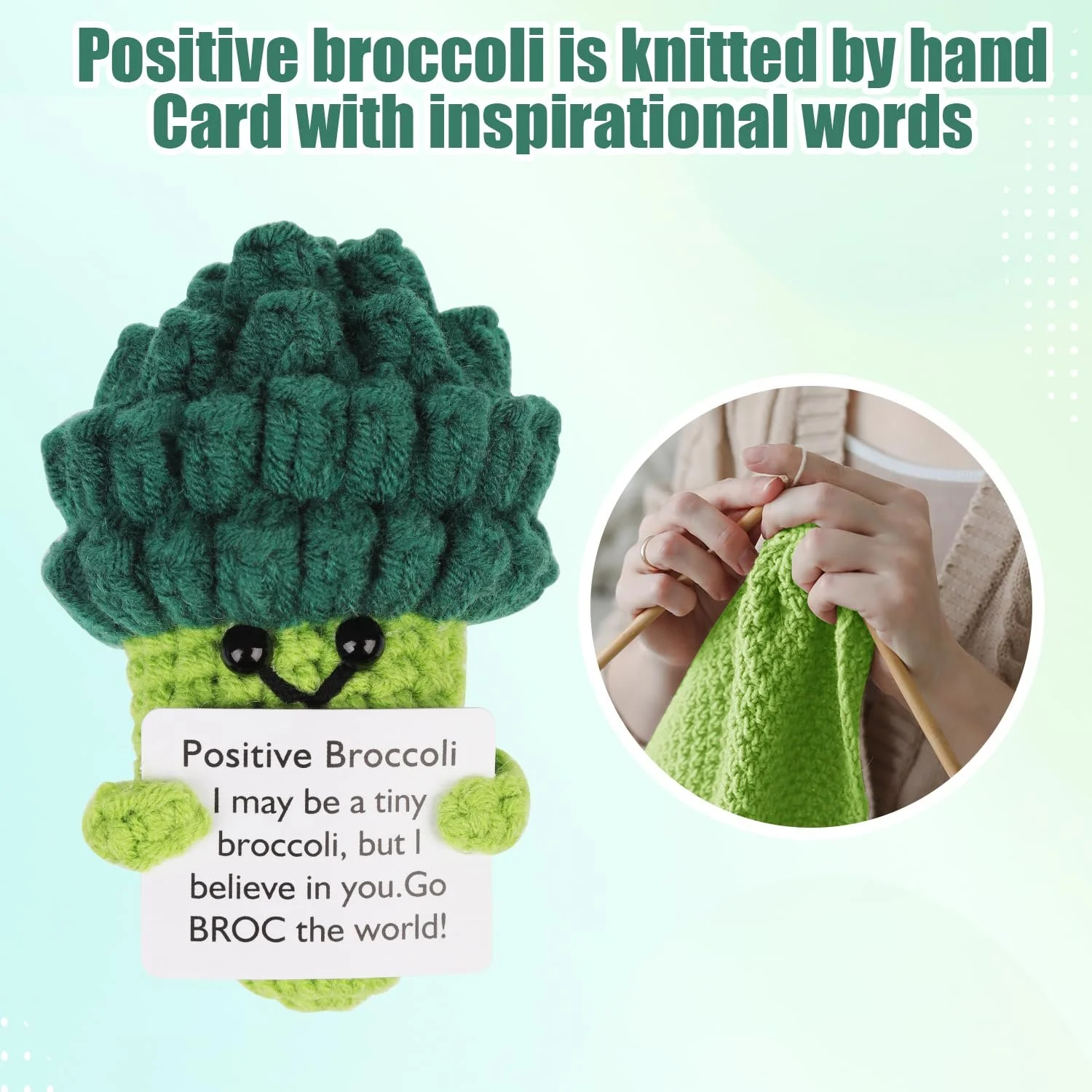 Positive Positive Broccoli Вязаная игрушка Овощ зеленый, фото №4