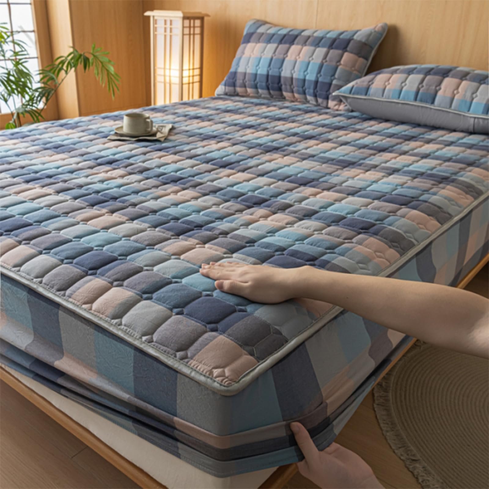 Наматрасник HAIBA 180 x 200 см Мягкий Трикотажный Простынь Очень Толстый и Мягкий Наматрасник до 30 см Высоты Матраса, фото №7