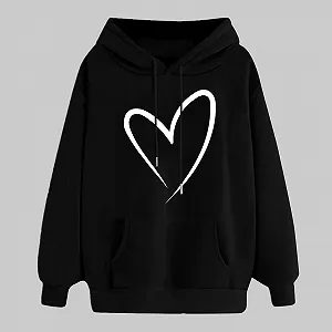 Худи Komiseup Женское oversize Y2K Пуловер с капюшоном Свободный Свитшот с длинными рукавами с карманом Kawaii Love Cat Print Худи для девочек-подростков Уличная одежда Повседневная рубашка с длинными рукавами Легкий свитшот synthetic.ua - Фото 1