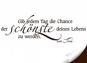 Наклейка на стіну Grandora W312 Цитата Give Every Day the Chance Коричневий 120 x 40 см synthetic.ua - Фото 1
