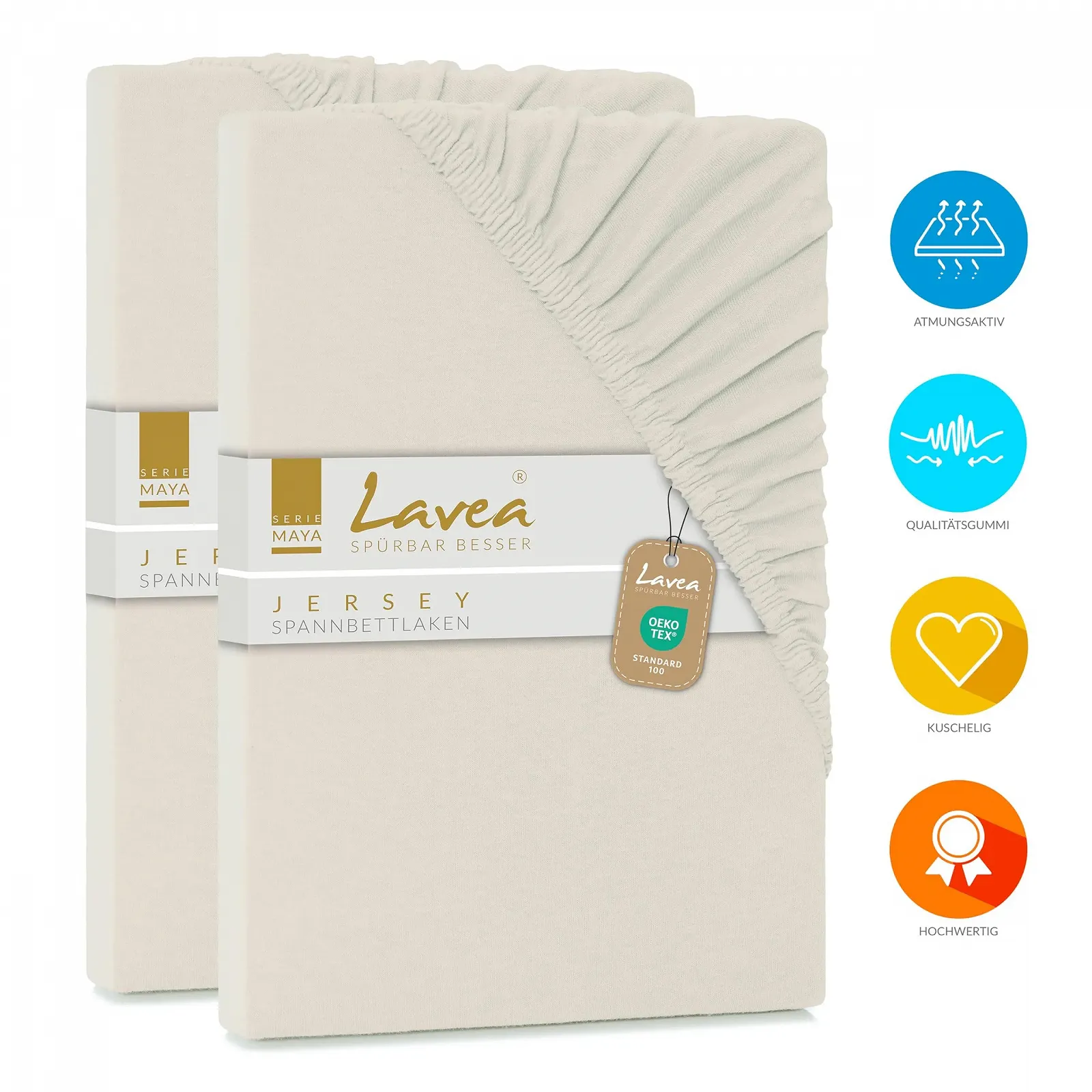 Комплект Простирадл на Гумці Maya, 2 шт, 90 x 200 см, 100 x 200 см, Кремовий Натуральний Білий, 100% Бавовна, фото №2 Комплект Простирадл на Гумці Maya, 2 шт, 90 x 200 см, 100 x 200 см, Кремовий Натуральний Білий, 100% Бавовна, фото №2