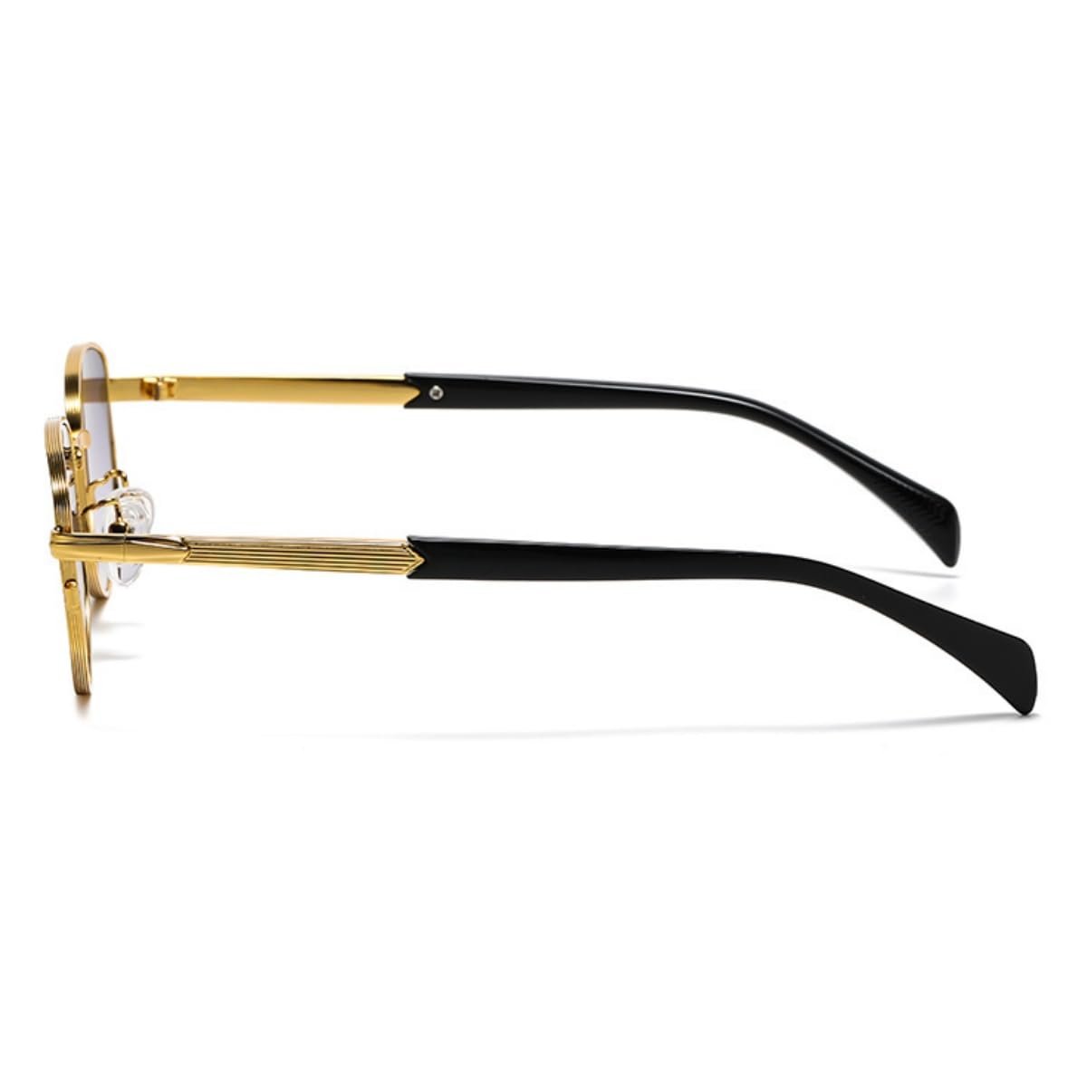 Класичні прямокутні сонцезахисні окуляри QVKUUT Ретро Металева оправа для чоловіків і жінок, фото №3