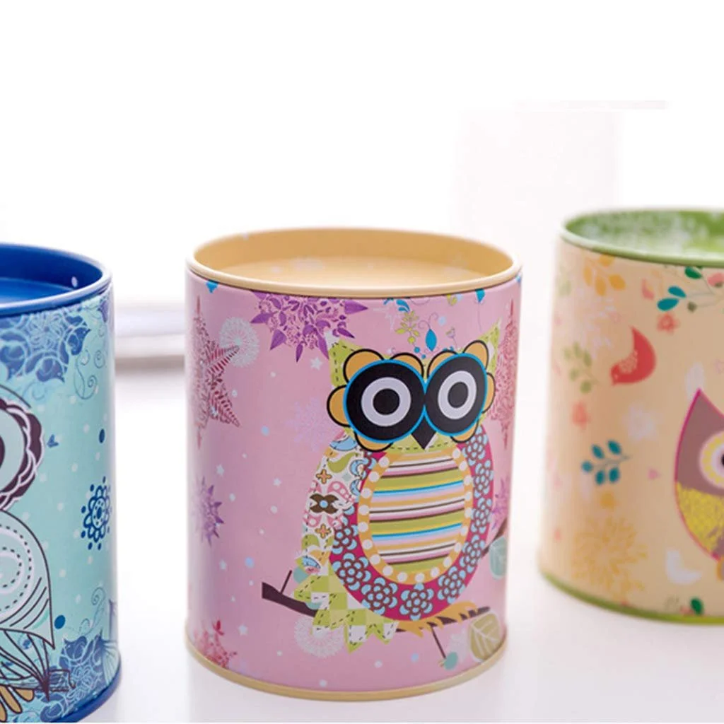 Скарбничка Creative Vintage Tinplate Cylinder Owl Geometric, фото №6