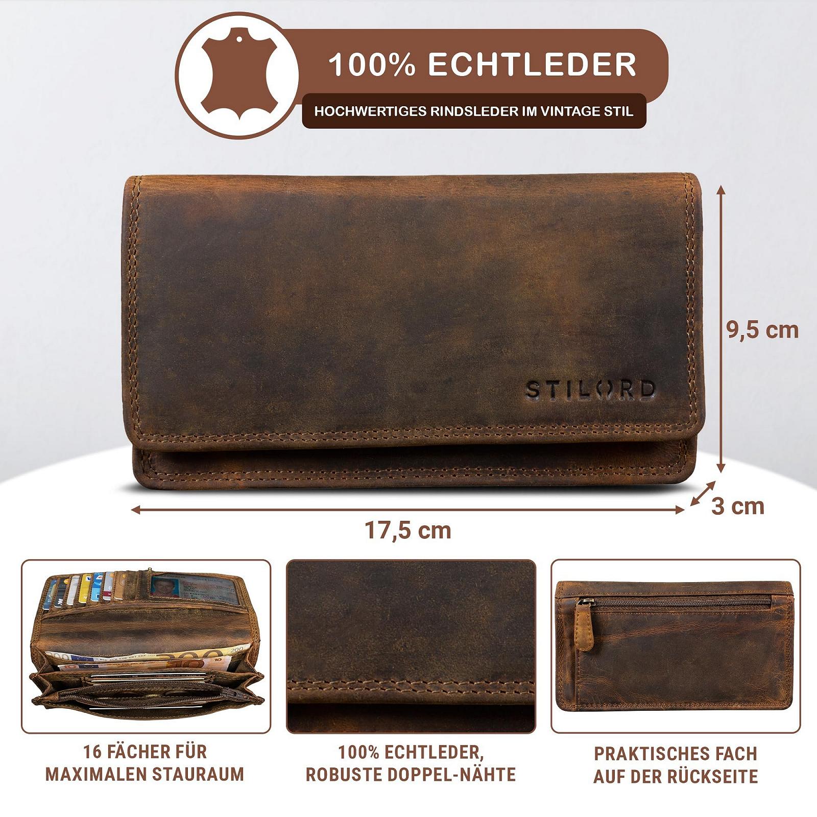 Кошелек STILORD 'Lotta' Кожаный Женский RFID и NFC Защита Винтажный Женский Кошелек Альбомный формат с Защитой от считывания в Подарочной Коробке, фото №7