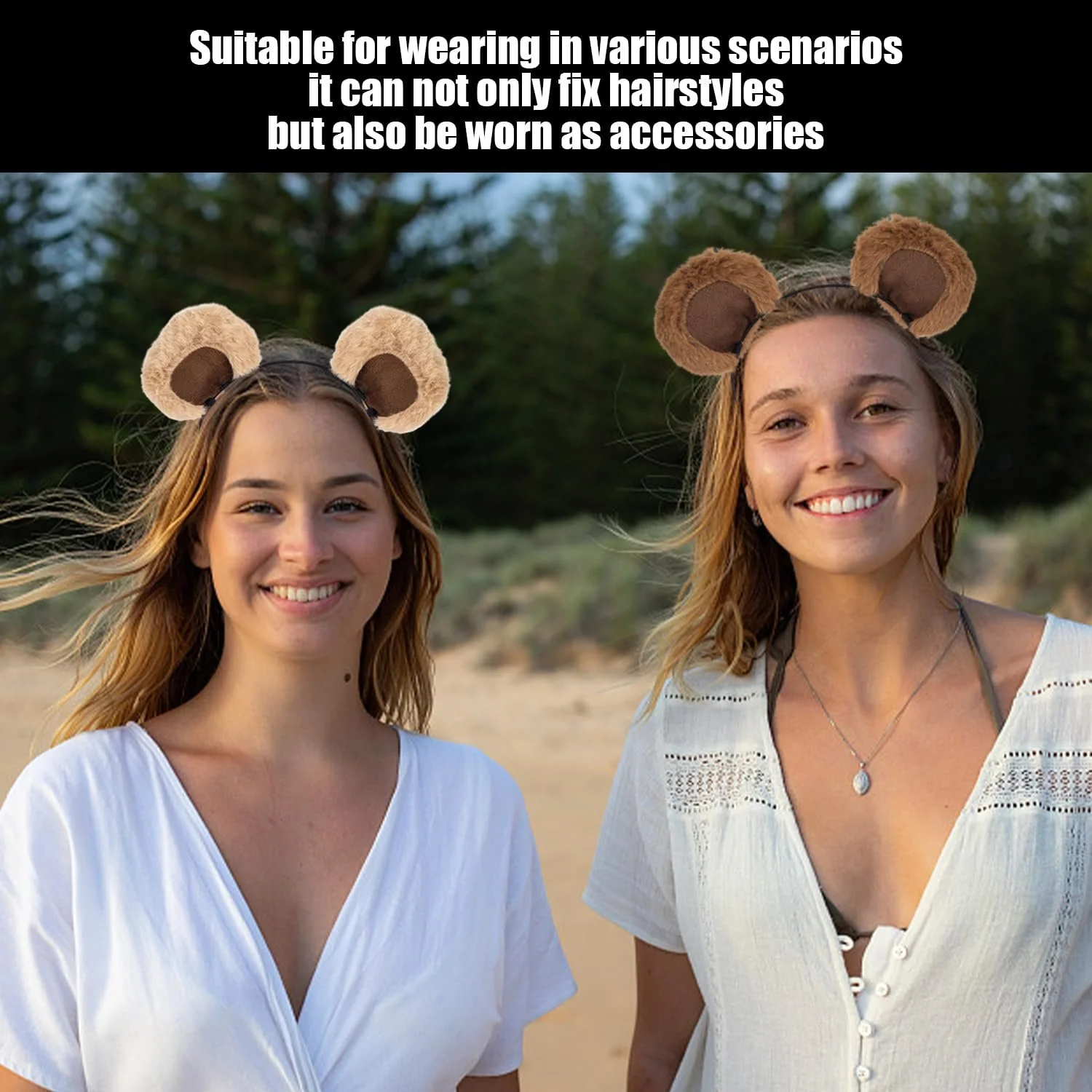 Тонкі обручі для волосся Ведмідь (2 шт.) Тварини Мультяшні Плюшеві, фото №6