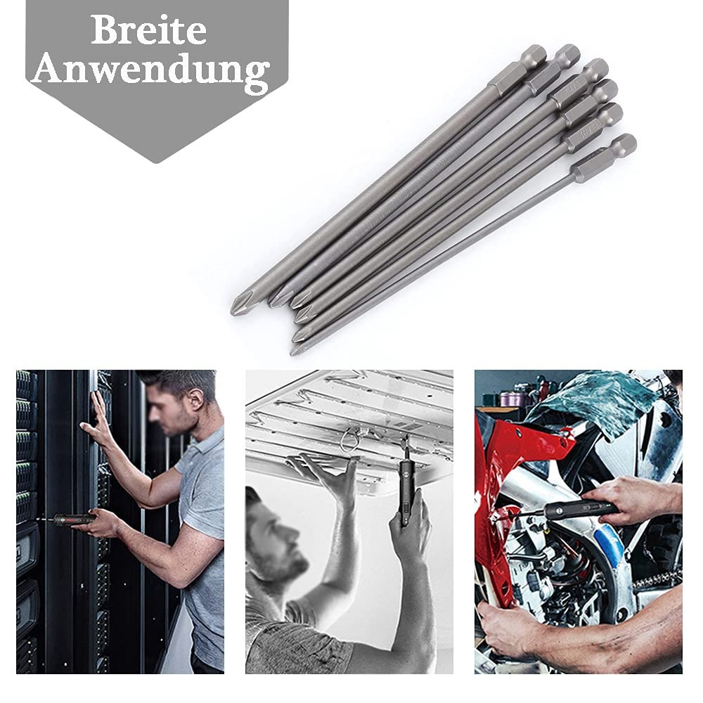 Біти викрутки магнітні довгі Mesee 6 частин Phillips 1/4 дюйма 150 мм, фото №7 Біти викрутки магнітні довгі Mesee 6 частин Phillips 1/4 дюйма 150 мм, фото №7