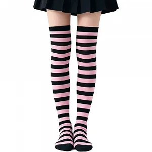 Шкарпетки DRESHOW Високі вище коліна, смугасті - Фото 1