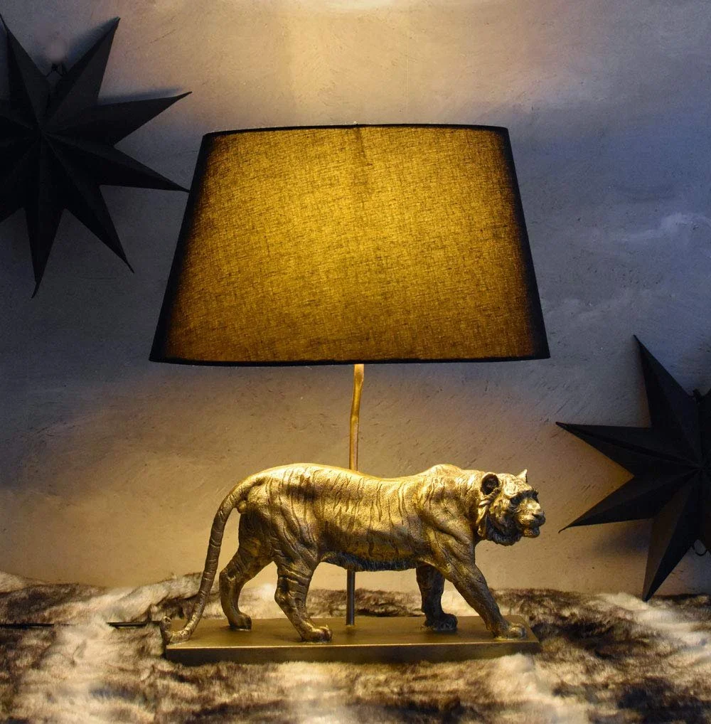 Настольная лампа Palazzo cw232 Фигурка тигра Черная, фото №2