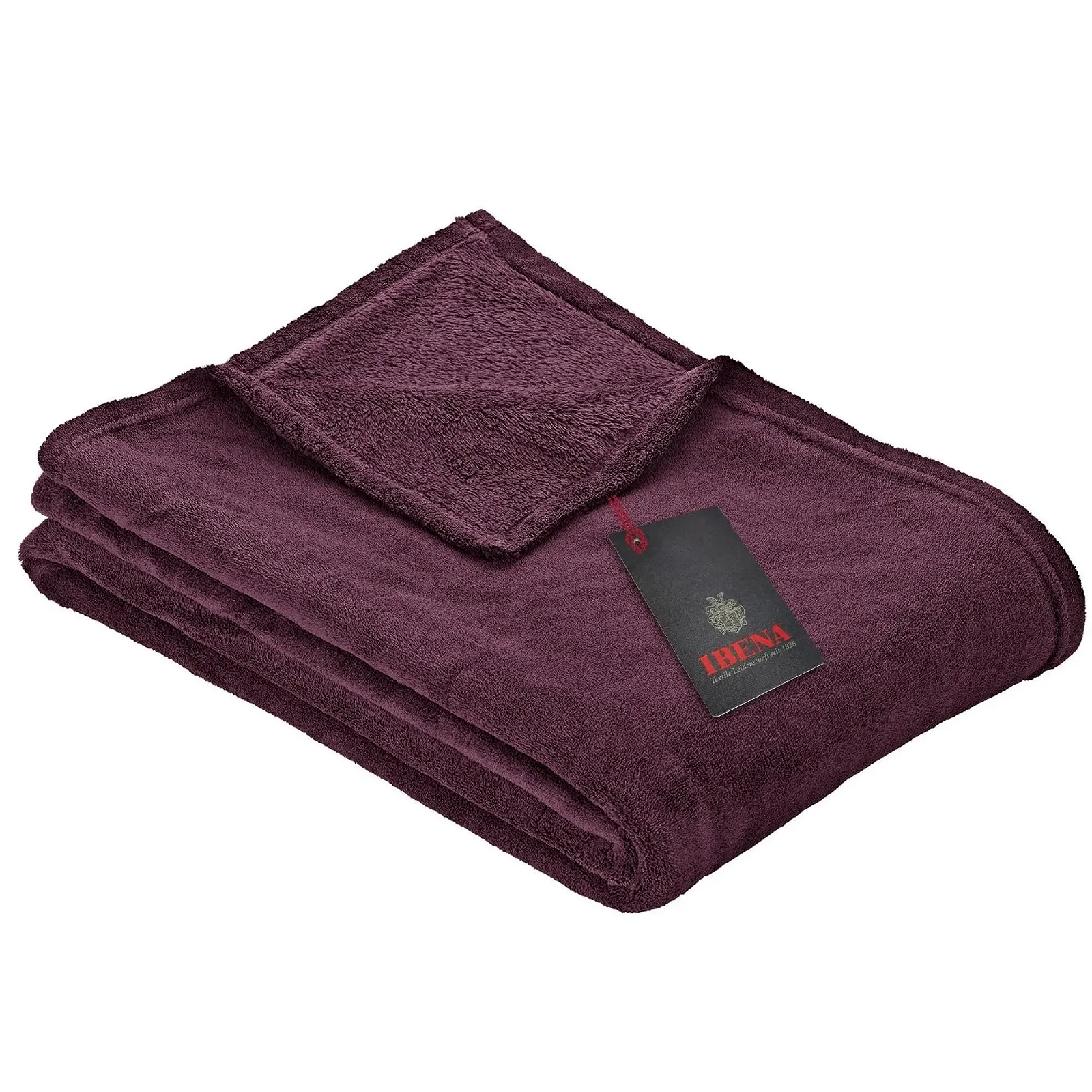 Плед Ibena Olbia 150 x 200 см – Мягкий, теплый и пригодный для стирки, флисовый плед Фиолетовый однотонный, фото №1