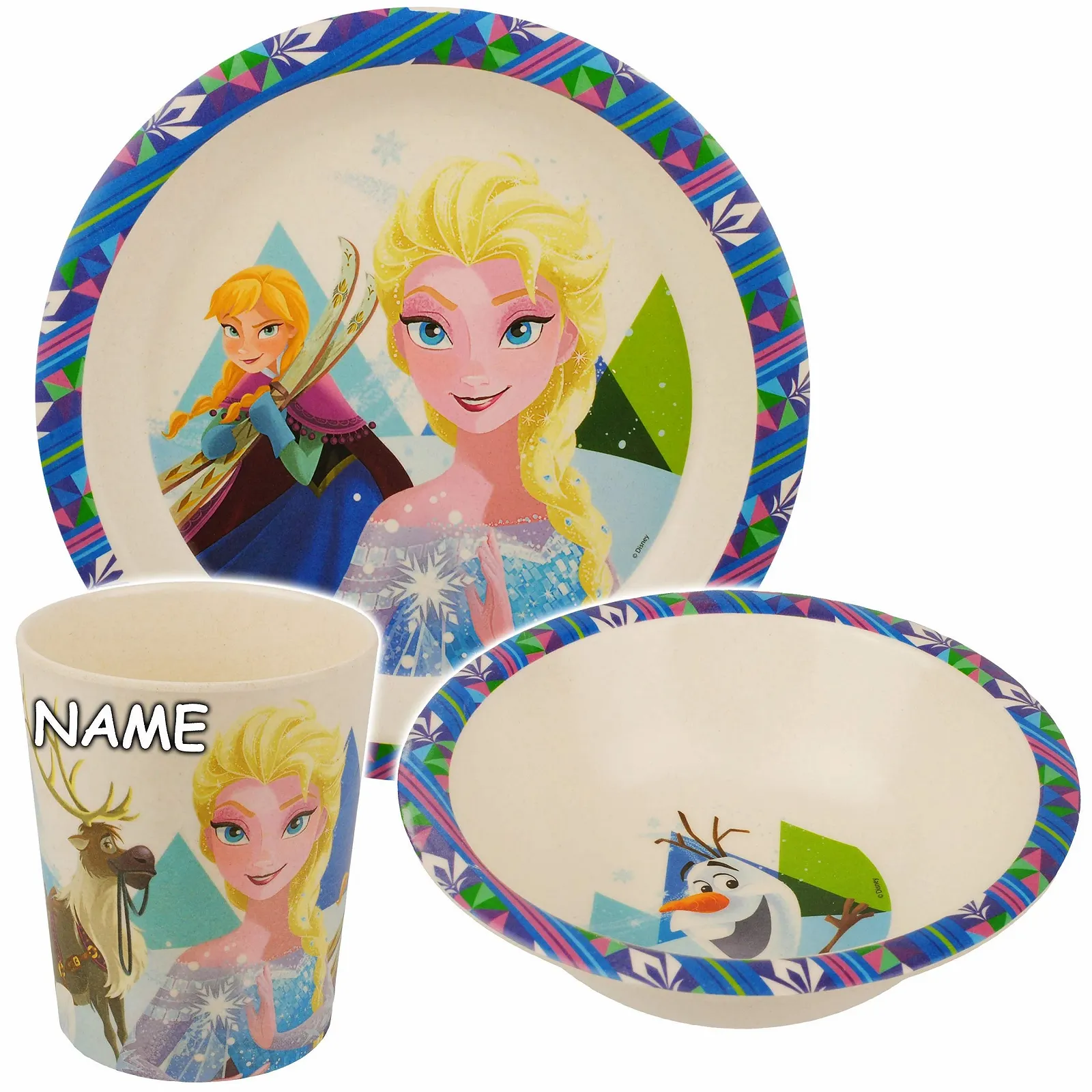 Набір дитячого посуду Frozen: тарілка, миска, чашка, фото №3 Набір дитячого посуду Frozen: тарілка, миска, чашка, фото №3