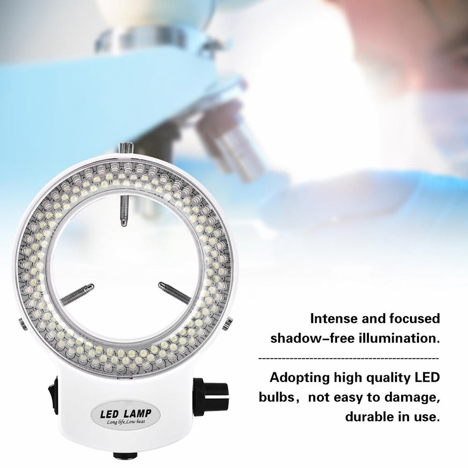 Кольцевая LED лампа 144 LED, регулируемая яркость, для стереомикроскопов и камер, белая, EU вилка, фото №2