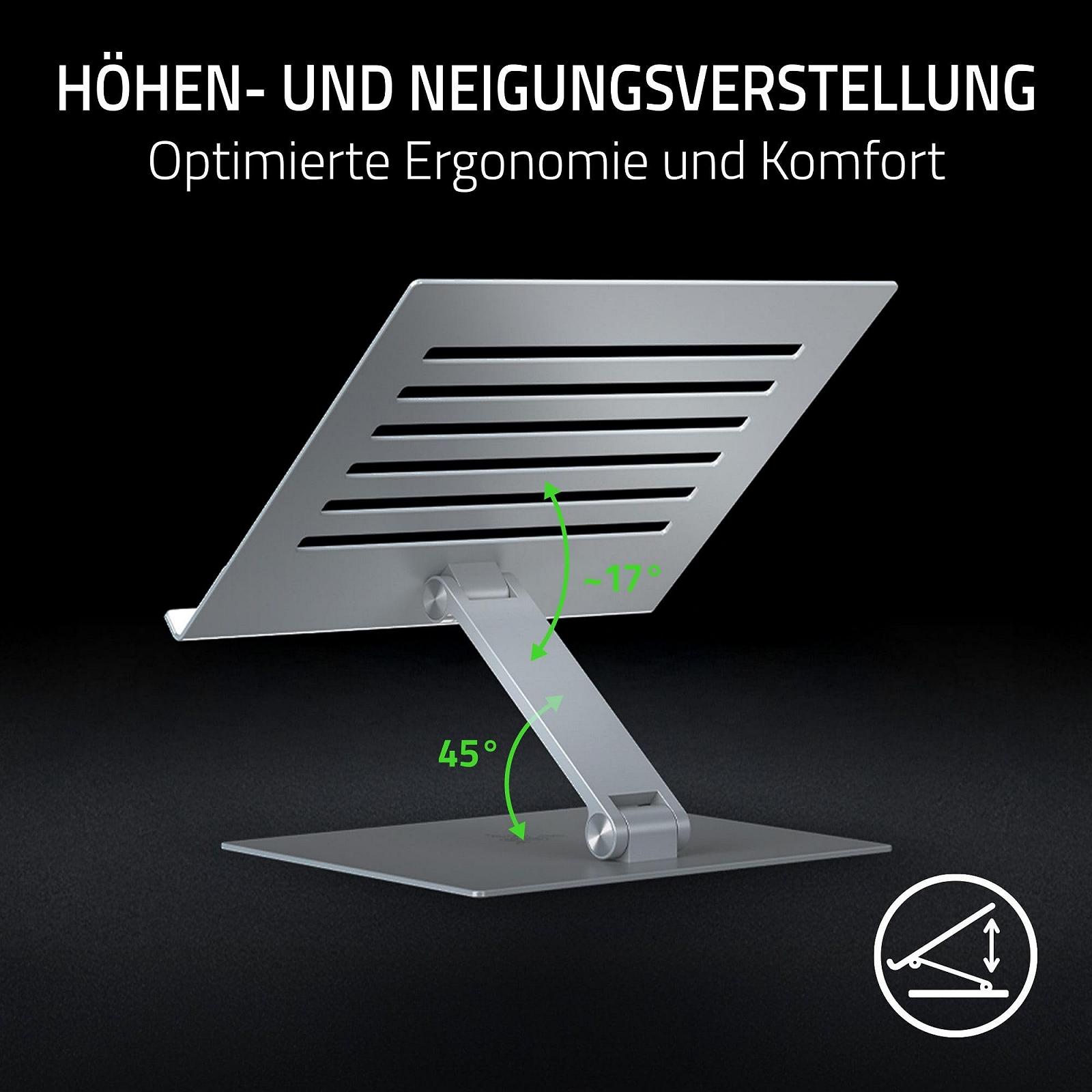 Підставка для ноутбука Razer Adjustable Mercury, регульована по висоті, до 18 дюймів, алюміній, фото №2