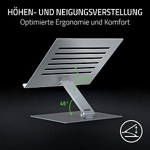 Підставка для ноутбука Razer Adjustable Mercury, регульована по висоті, до 18 дюймів, алюміній synthetic.ua - Фото 1