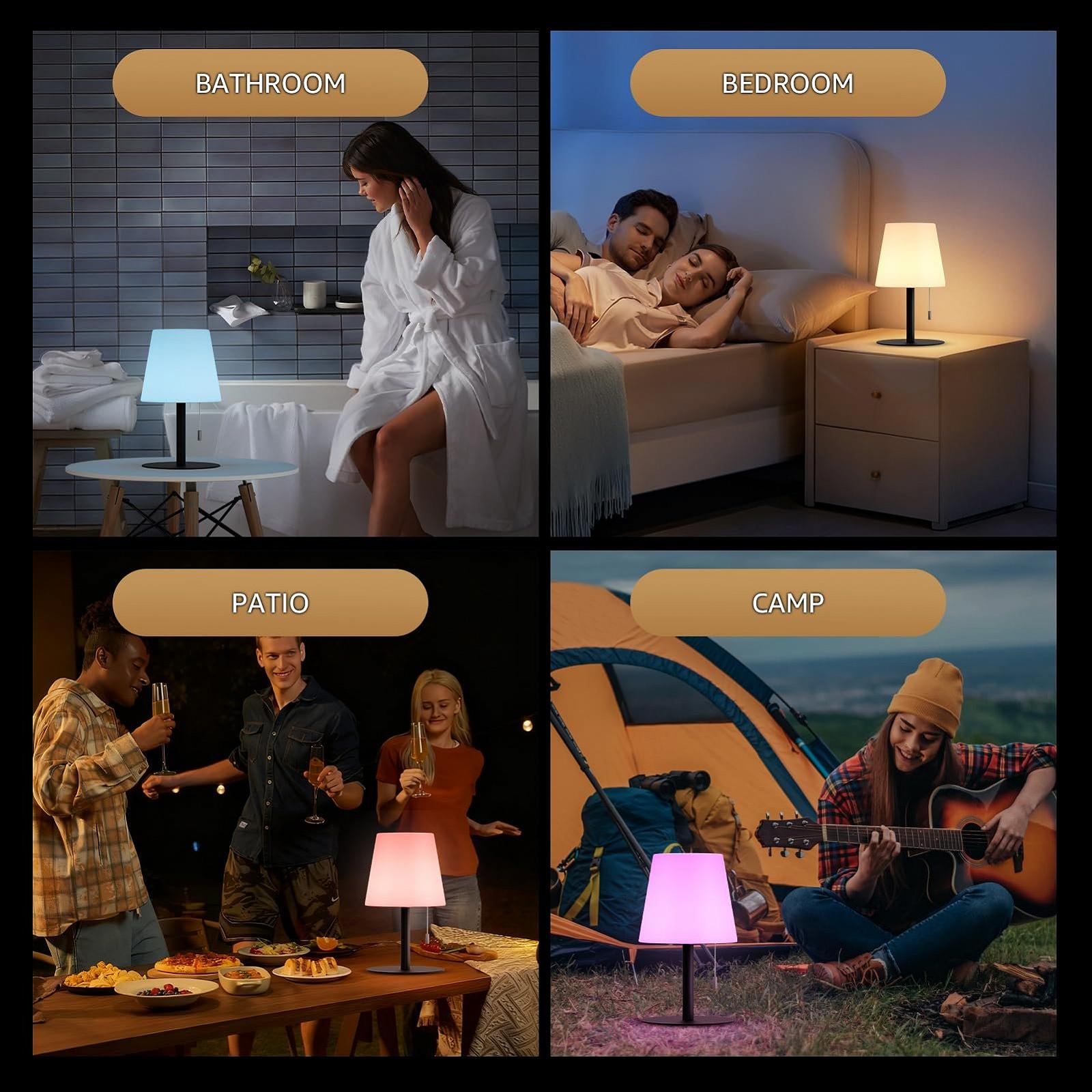 Настільна лампа LED Battery Outdoor Wireless Dimmable 7 Colours USB Чорний, фото №7