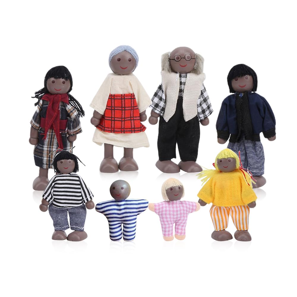 Дерев'яні ляльки Riisoyu 8 Piece Dollhouse Doll Family Set, фото №1