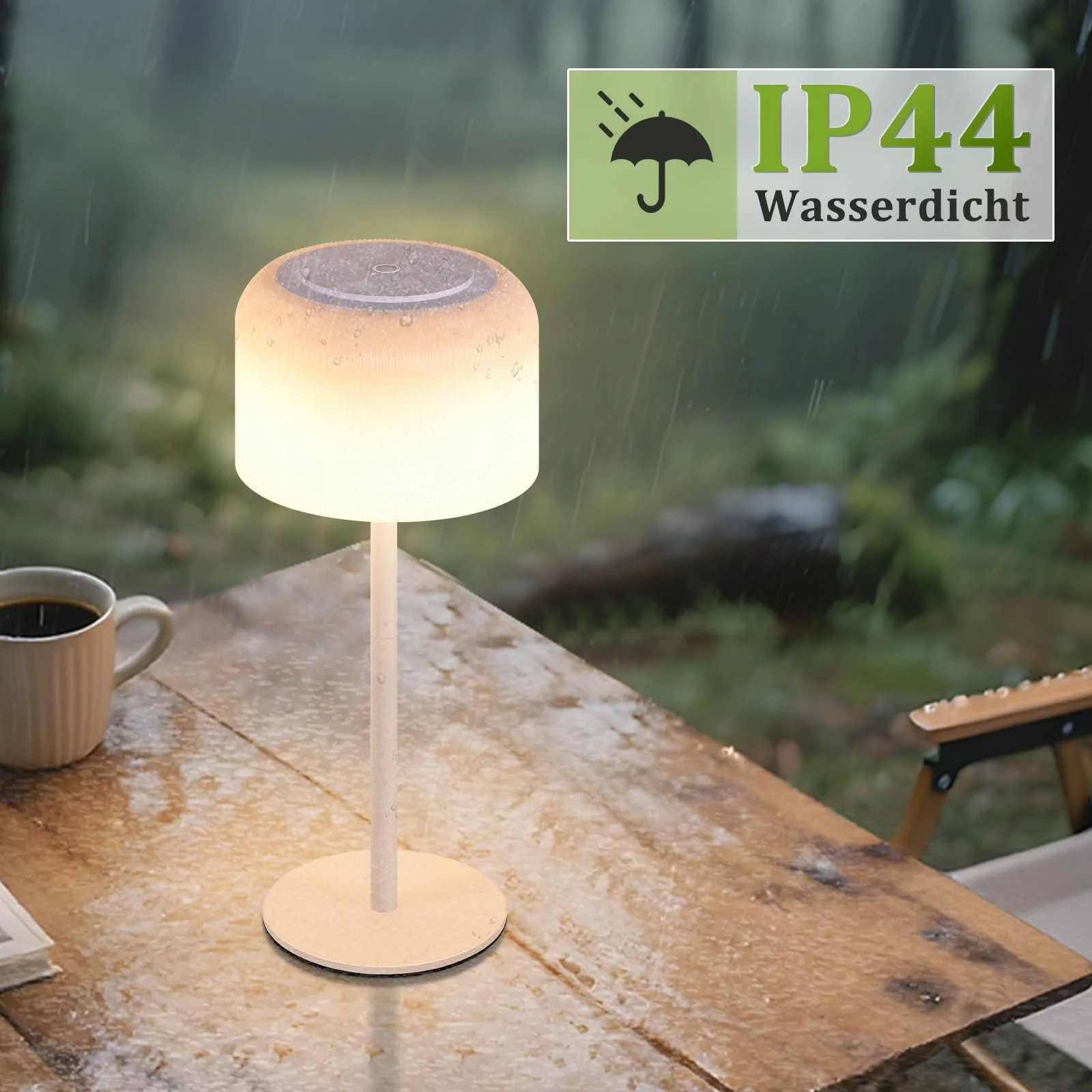 Настільна лампа Homefire Бездротова LED Акумуляторна USB-C 3 колірні температури Димована Водонепроникна Сенсорна, фото №6