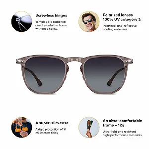 Сонцезахисні окуляри Nooz Dino Polarised для чоловіків та жінок, захист від УФ-променів, категорія 3 synthetic.ua - Фото 1