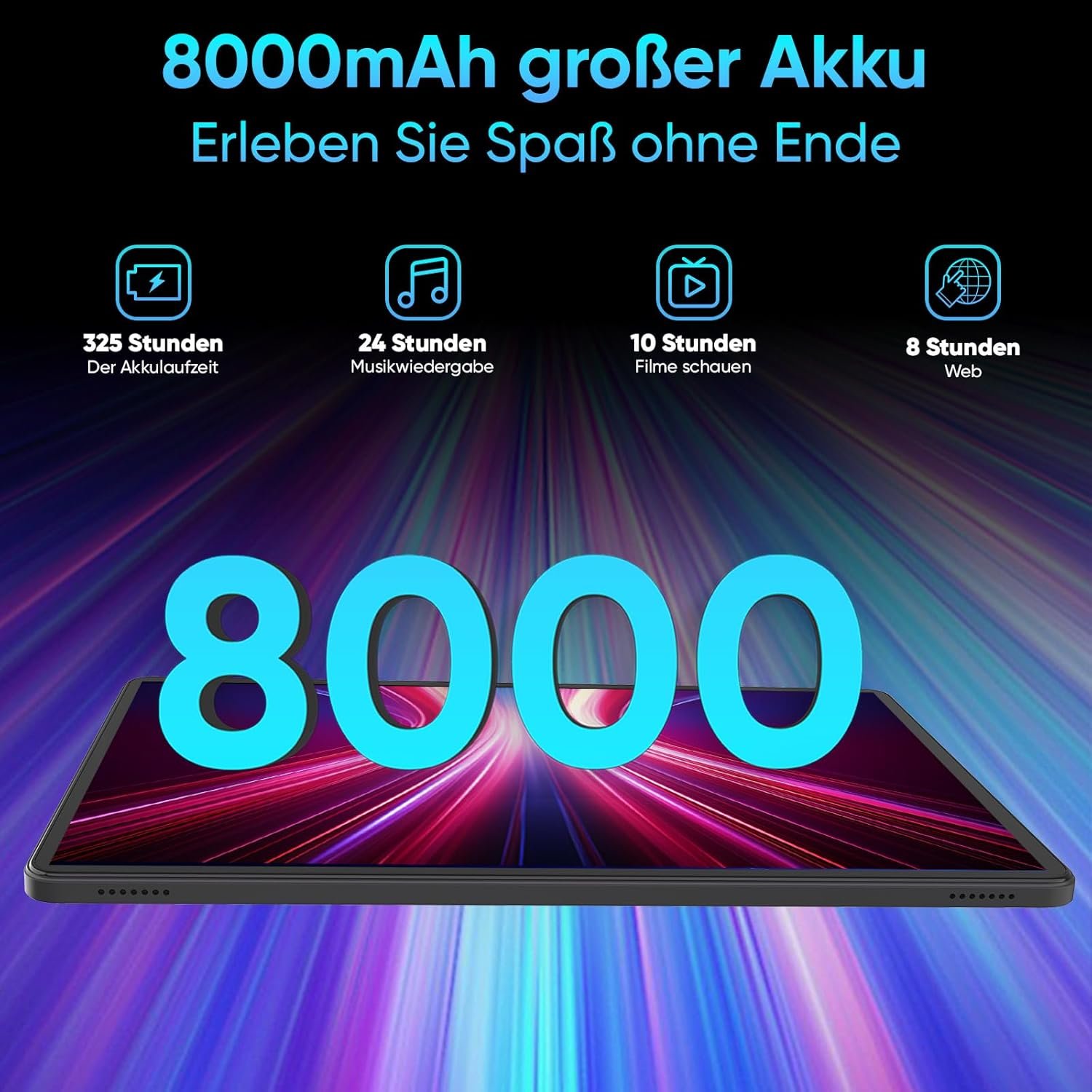 Планшет 11" COLORROOM C5 6+6/128Gb 8 ядер Android 14 8000 mAh Серый, фото №5